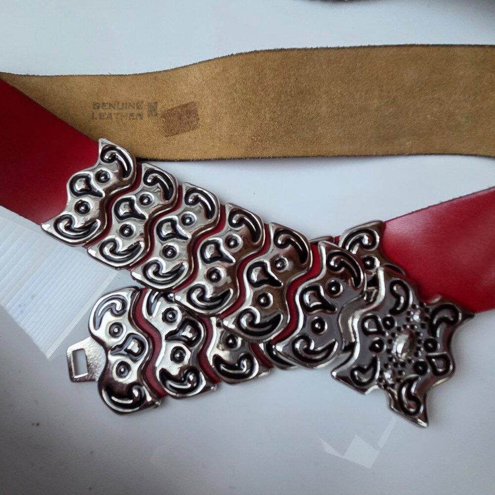 Vintage Red & Silver Belt